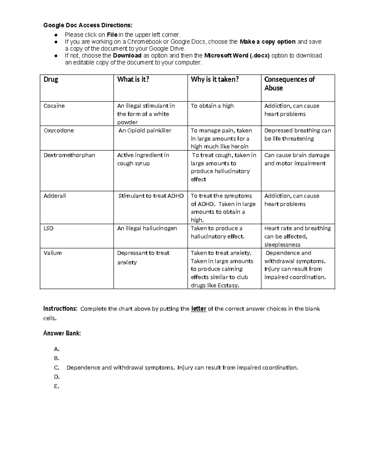 module five lesson two - Google Doc Access Directions: Please click on ...