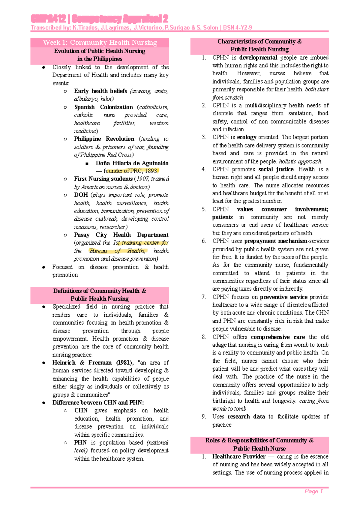 CMPA412 Prelims 2: Community Health Nursing in the Philippines - Studocu