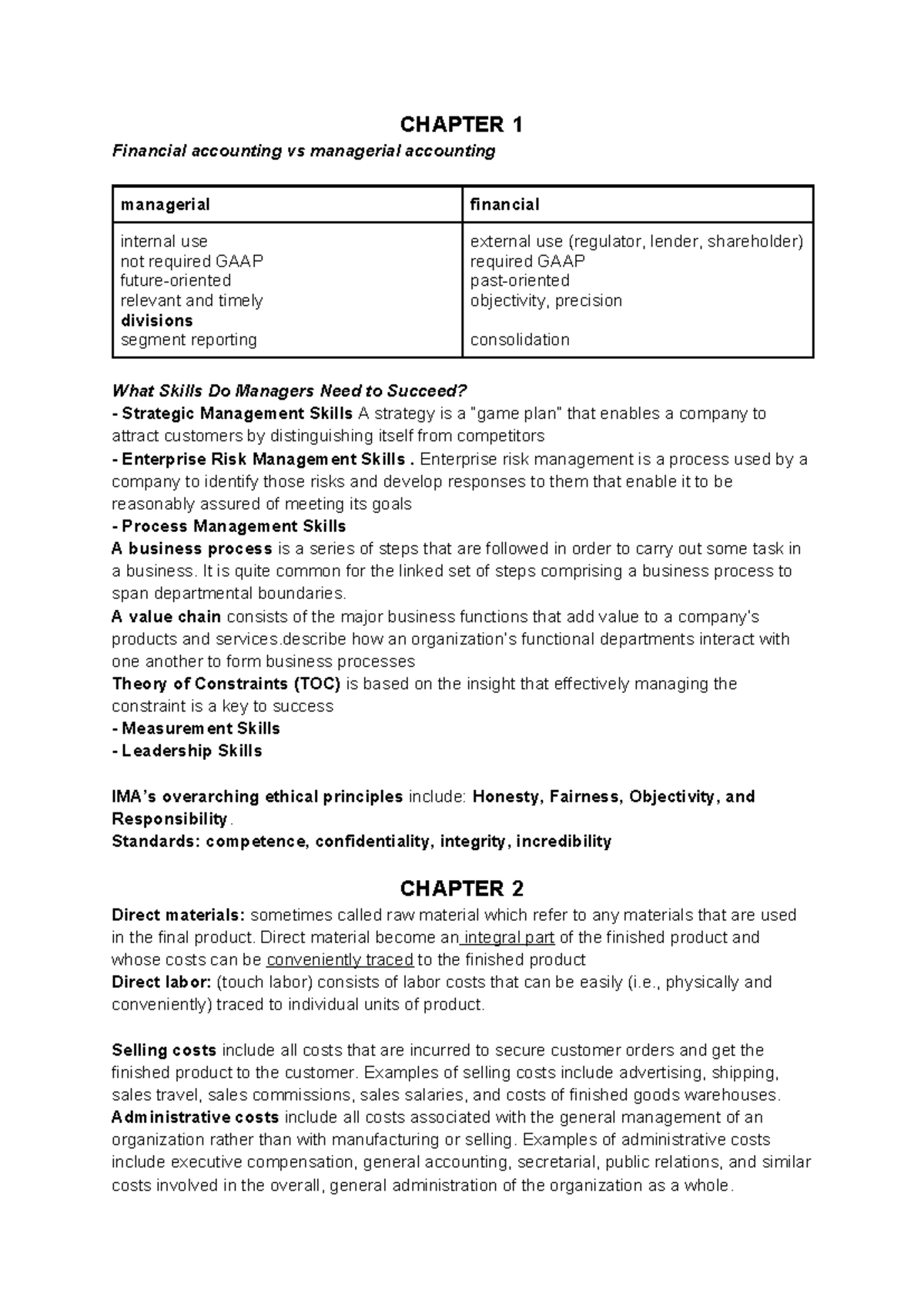 CHAPTER 1-11: Financial vs Managerial Accounting Insights - Studocu