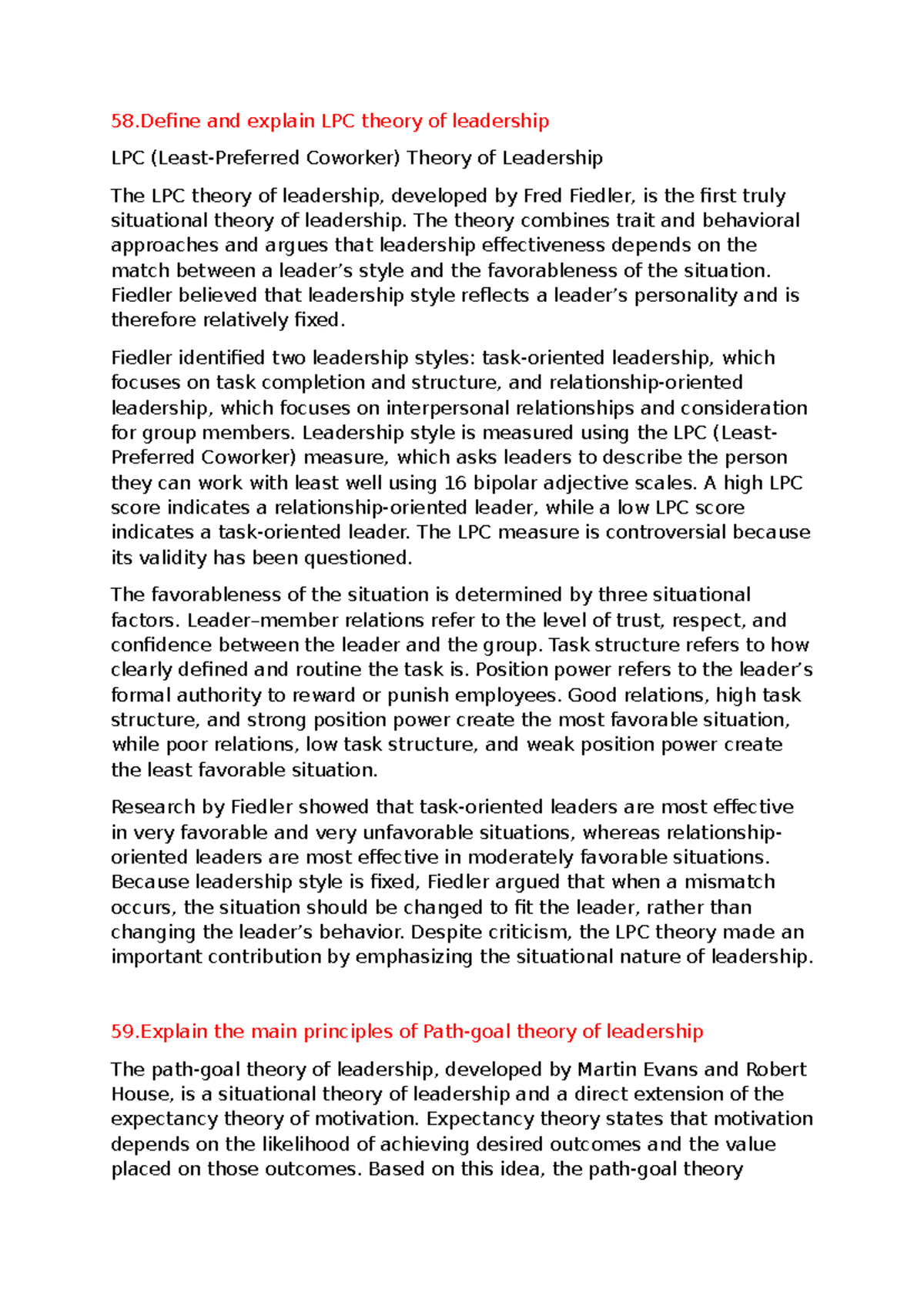 LPC Theory & Leadership Principles: Key Insights (Course Code: 58-63 ...
