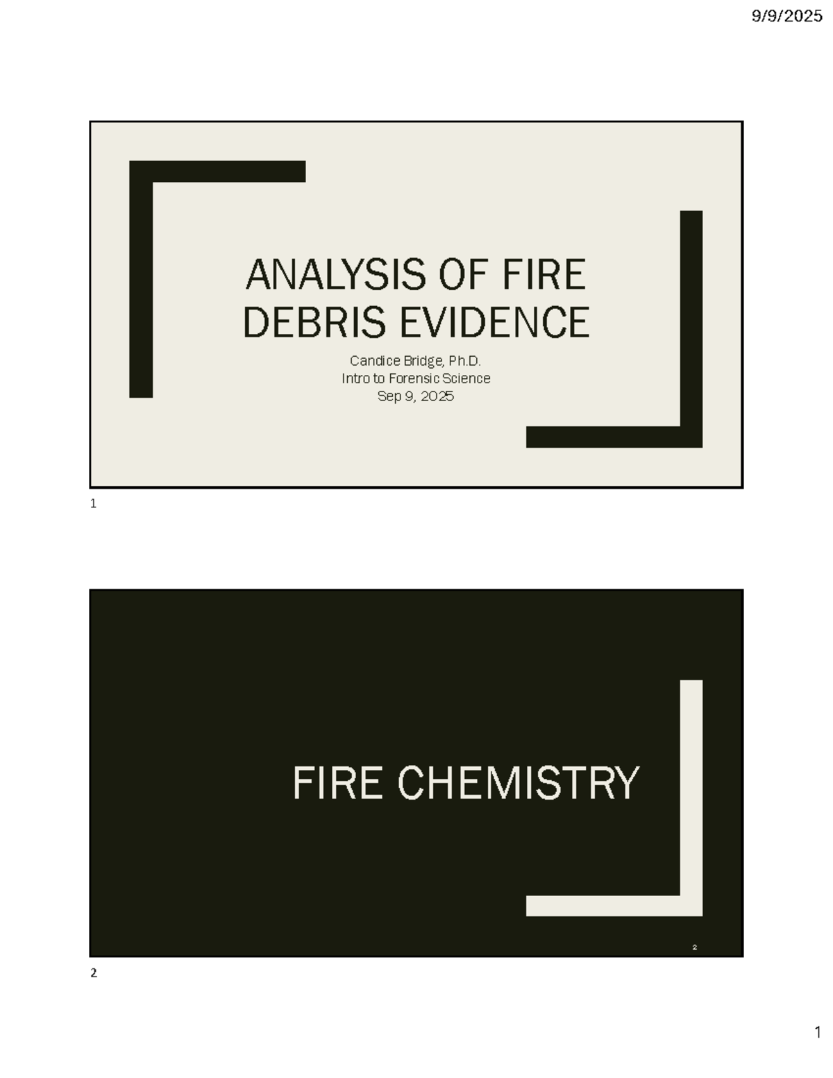 Analysis of Fire Debris Evidence in Forensic Science (INT394) - Studocu