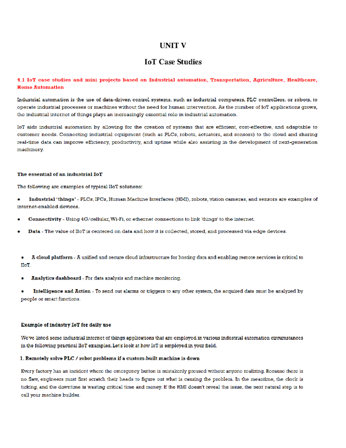 UNIT V - Iiot - Information Science And Technology - UNIT V IoT Case ...