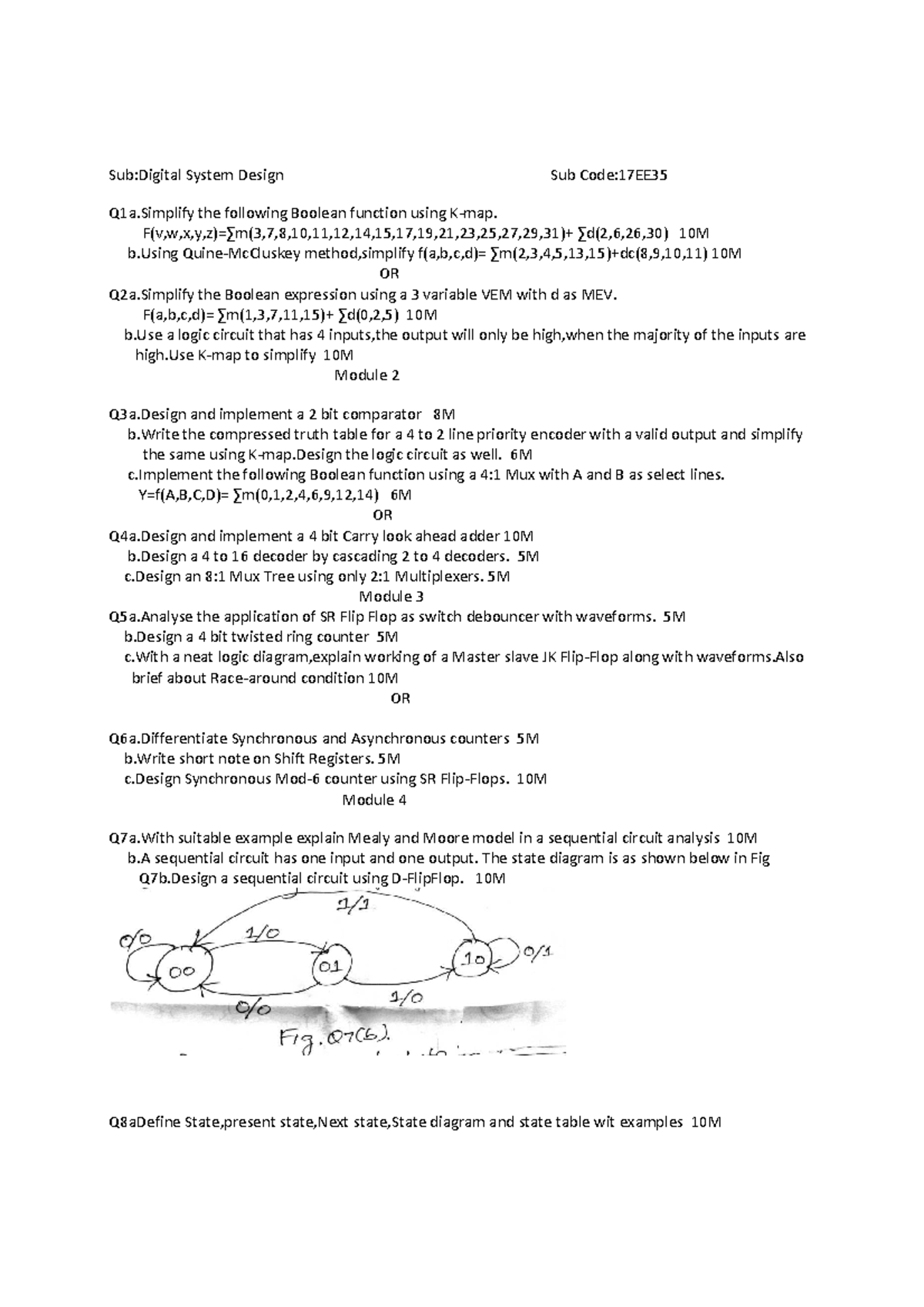 Digital Systems Design Q&A - 17EE Final Exam Preparation - Studocu