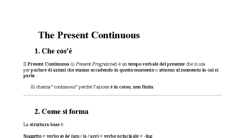 Present Continuous: Overview and Usage Guide - Studocu