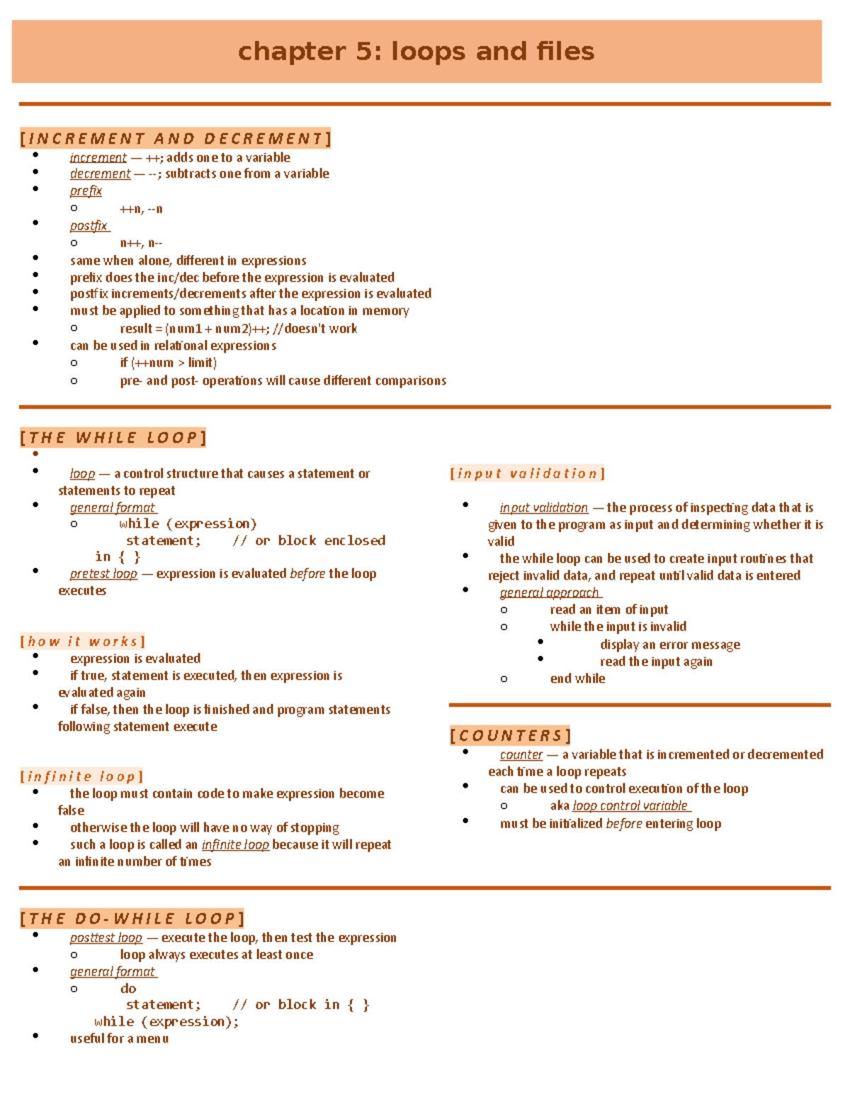 Chapter 05 - Loops & File Handling: Key Concepts and Operations - Studocu