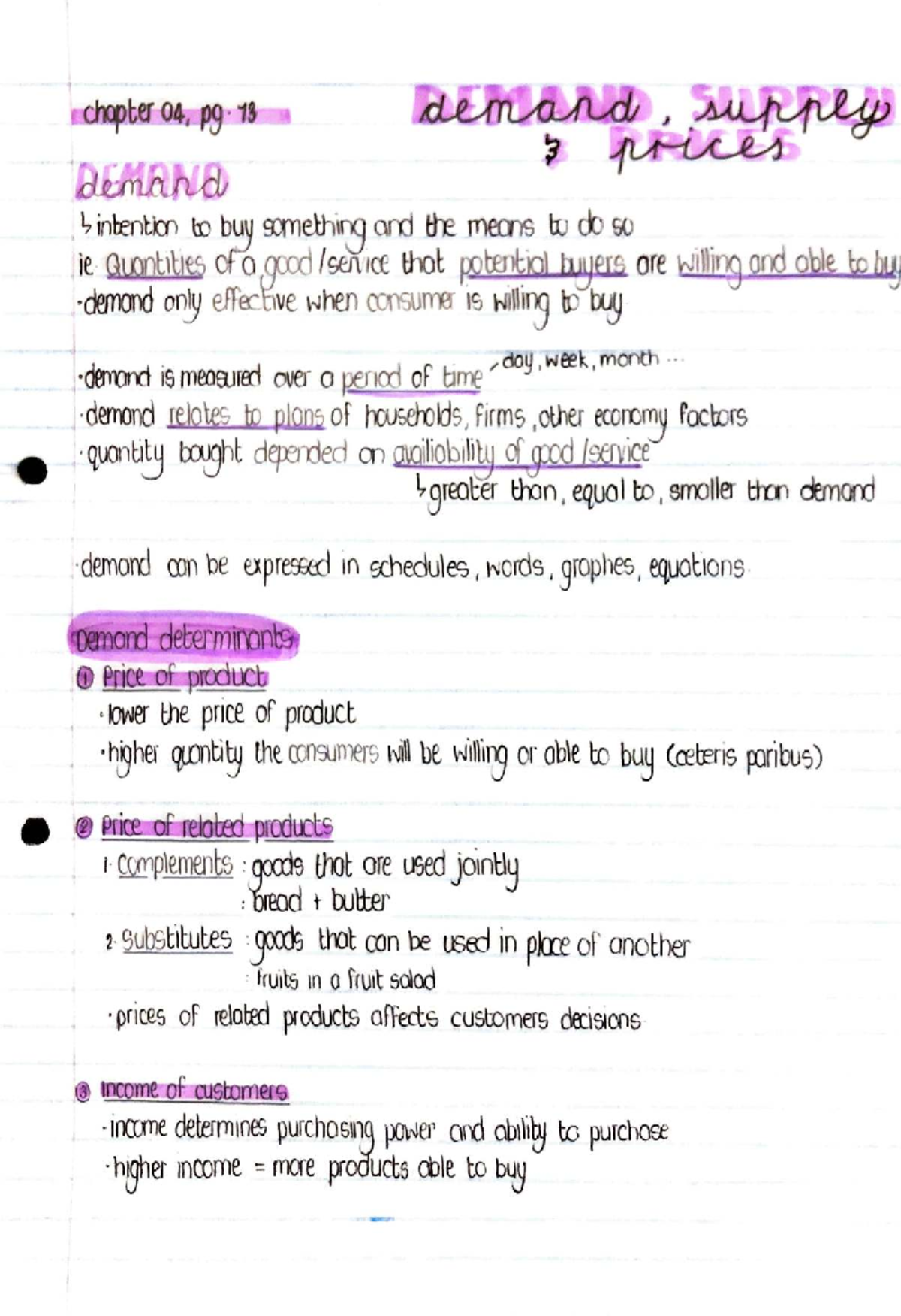 Econ I001: Chapter 4 - Demand and Supply Analysis - Studocu