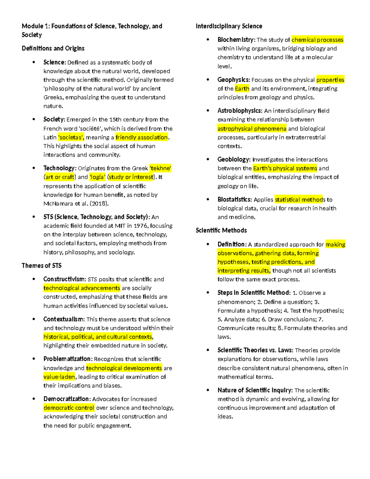 STS 101: Prelim Exam Notes on Science, Technology, and Society - Studocu