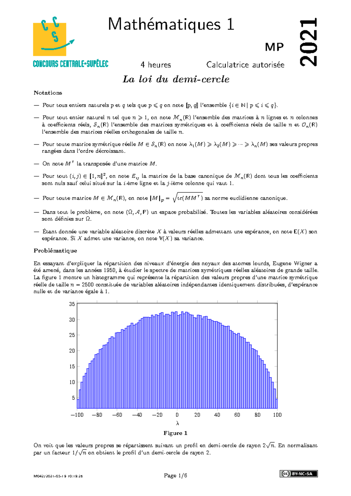 M042 - Examen Final : La Loi du Demi-Cercle en Mathématiques 1 - Studocu