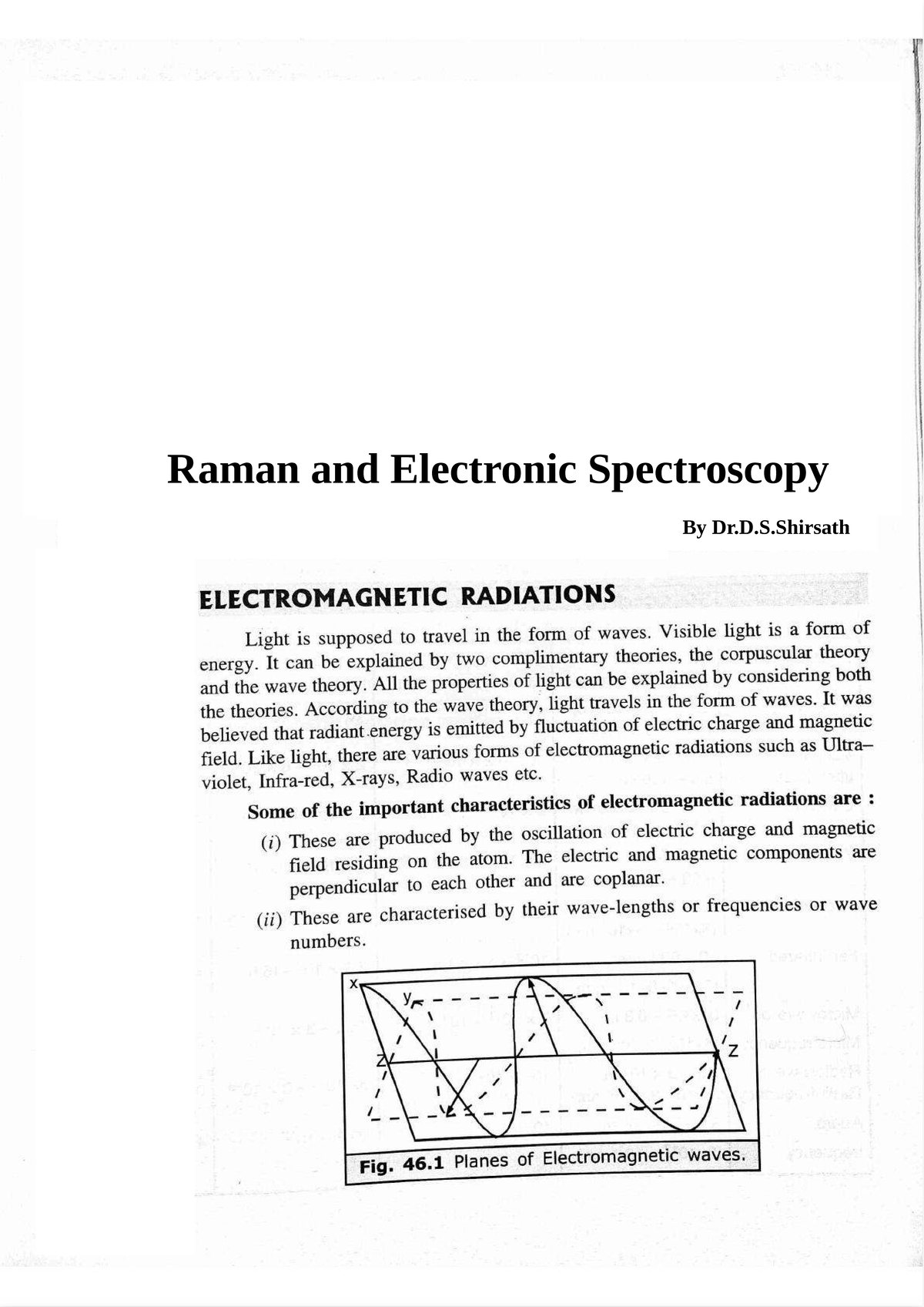 Raman Spectroscopy and Electronic Spectroscopy Overview - Studocu