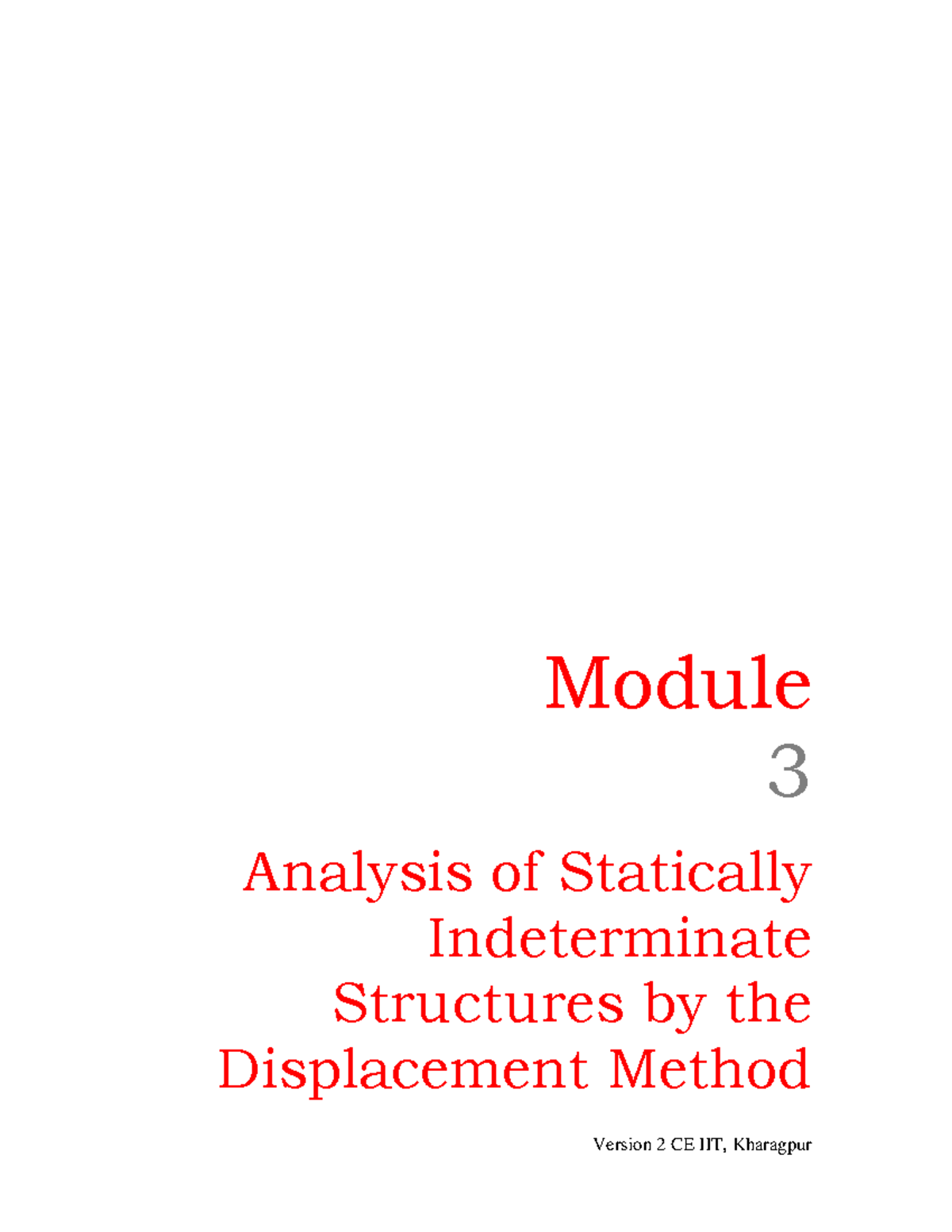 CE IIT Kharagpur Lesson 17: Analyzing Statically Indeterminate ...