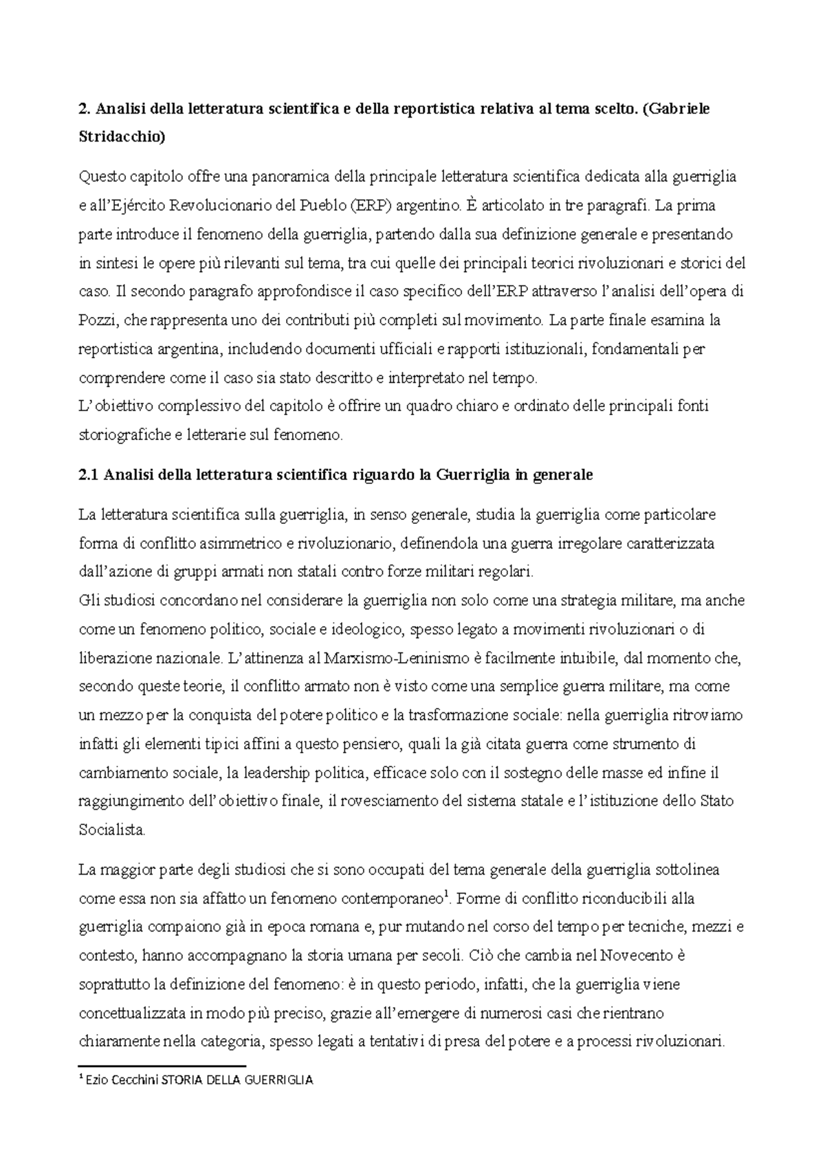 Analisi della Guerriglia e Reportistica sull'ERP Argentino (Gabriele ...