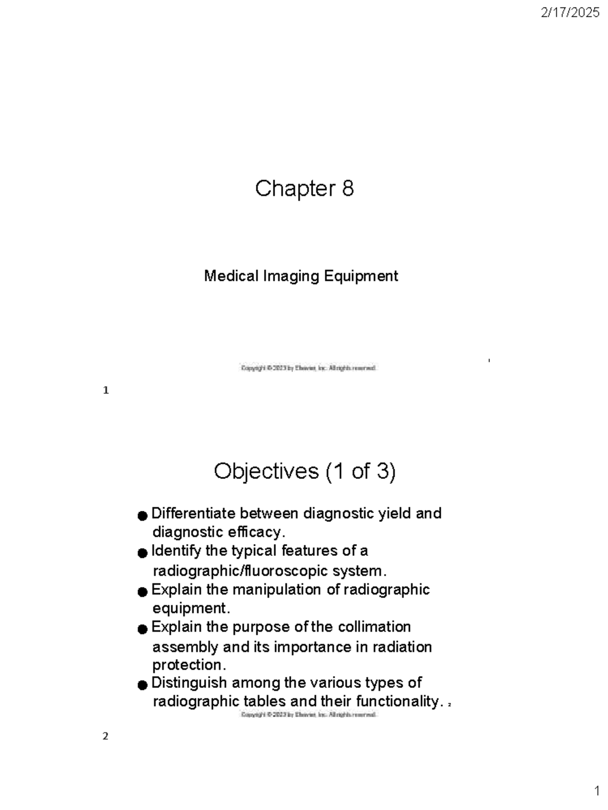 Medical Imaging Equipment Techniques - Syllabus and Overview - Studocu
