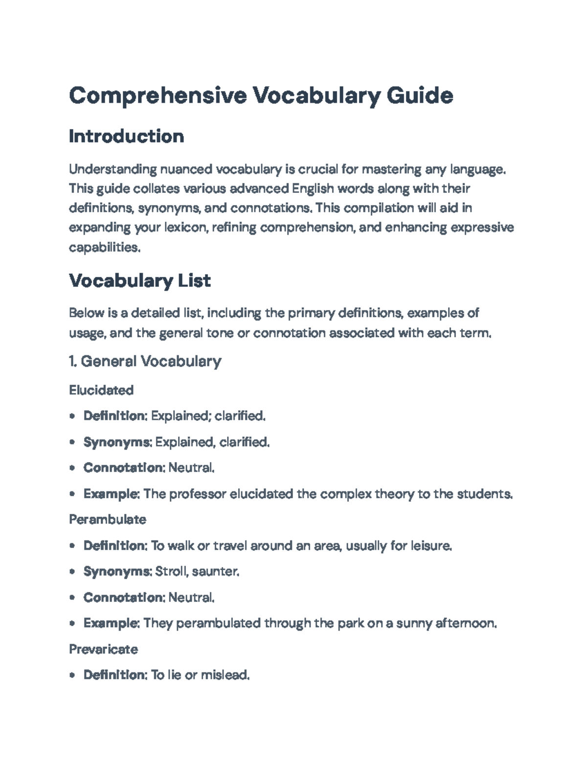 Comprehensive Vocabulary Guide: Elevate Your Language Skills ...