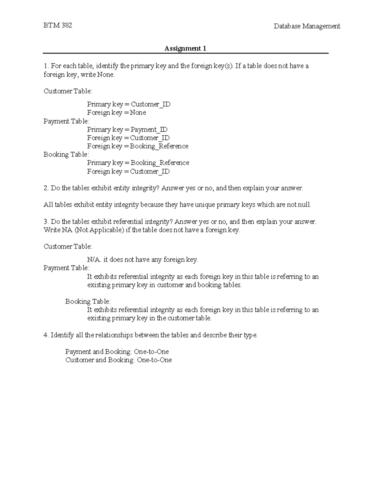 BTM 382-AA Database Management Course Outline - Fall 2023 - Studocu