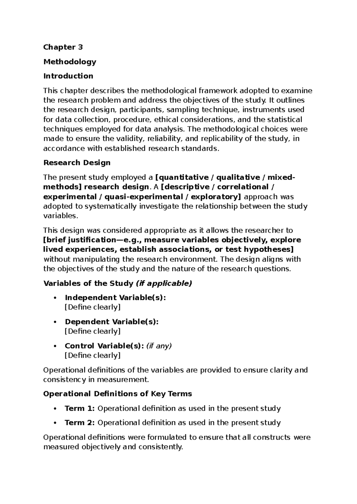 Chapter 3 Methodology - Research Design and Data Collection Techniques ...