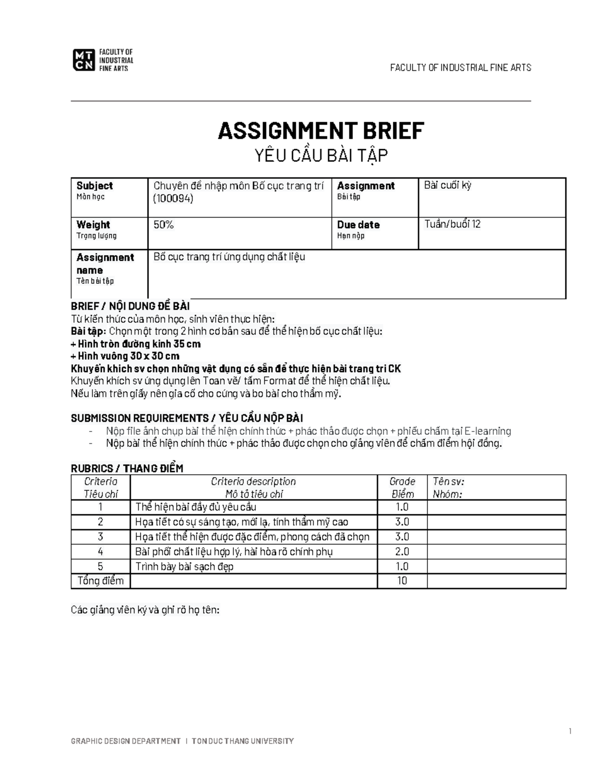 Assignment Brief for CDNM BCTT - Final Project Submission - Studocu
