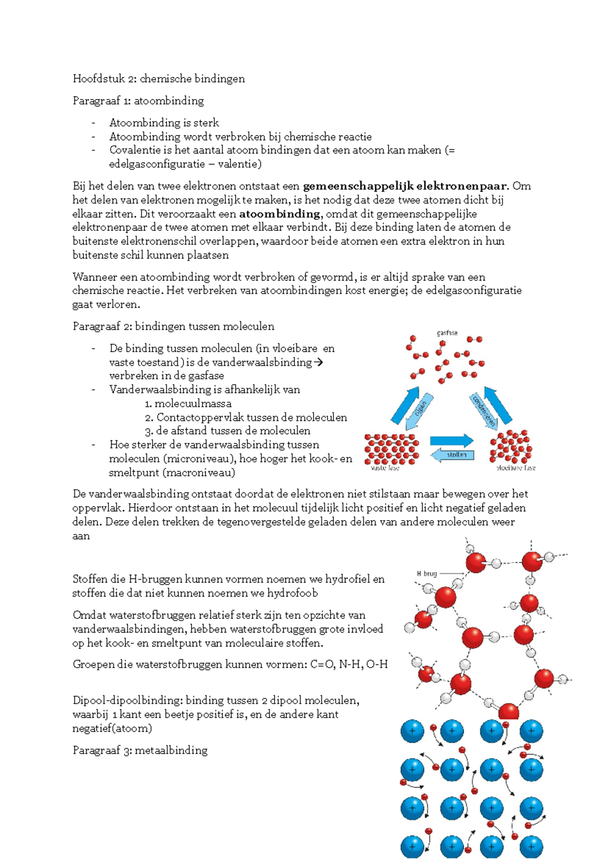 Hoofdstuk 2 en 3: Chemische Bindingen en Organische Verbindingen ...