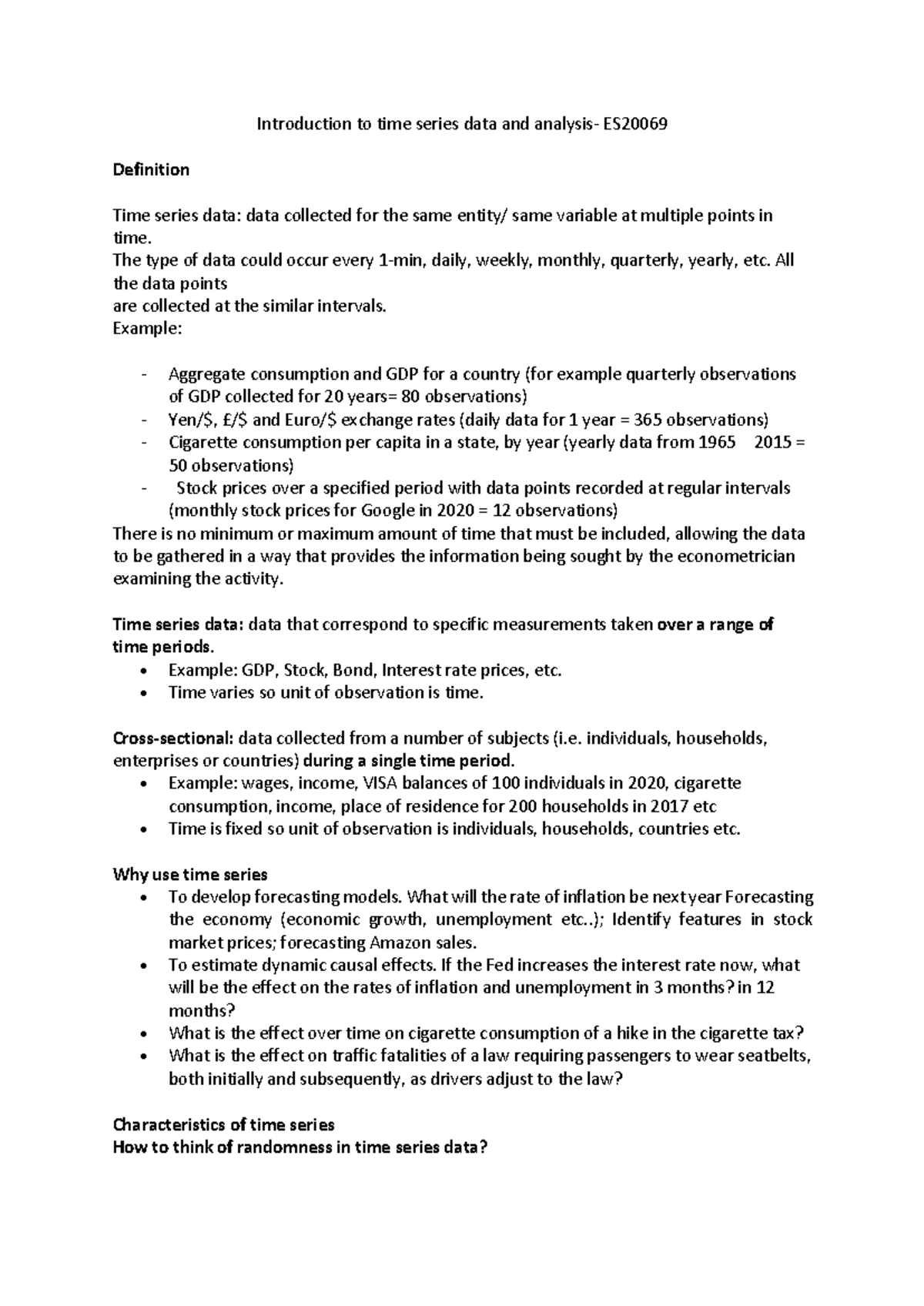 Introduction to time series data and analysis - The type of data could ...