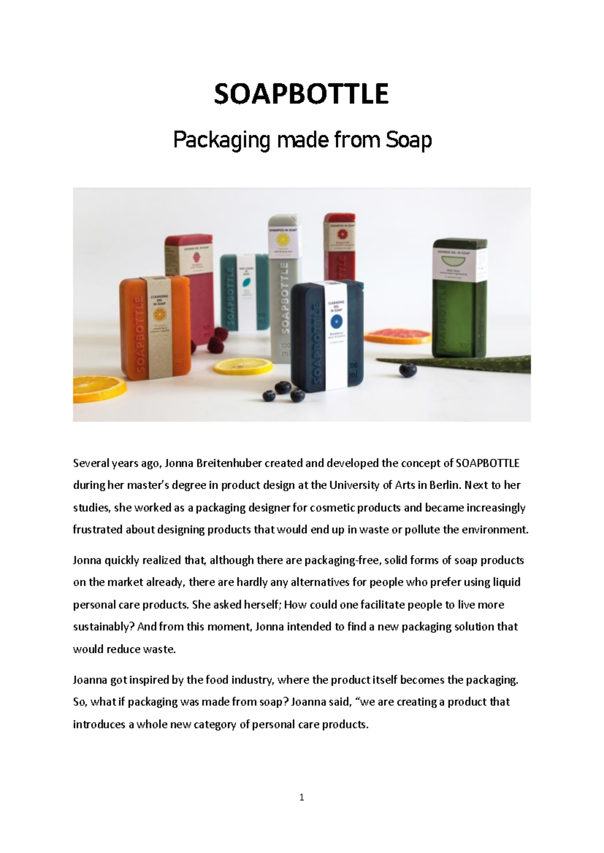 SOAPBOTTLE Case Study: Innovative Eco-Friendly Packaging Solution 2024 ...
