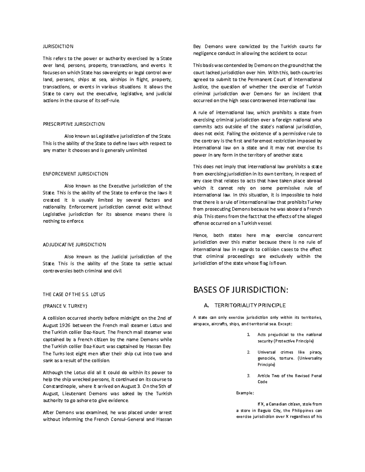 JURISDICTION IN INTERNATIONAL LAW: A COMPREHENSIVE STUDY - Studocu