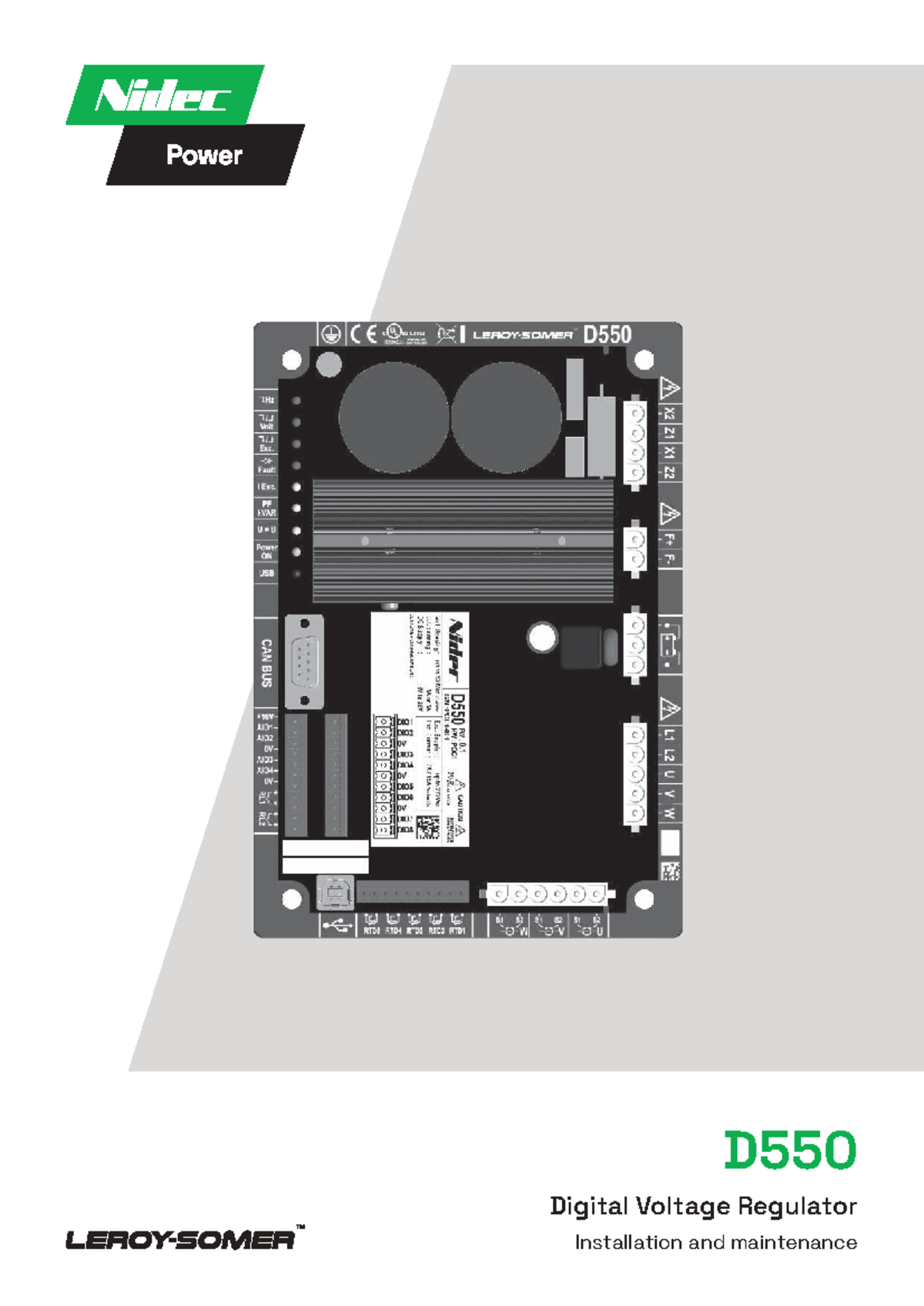 D550 Digital Voltage Regulator Installation & Maintenance Manual 5744f ...