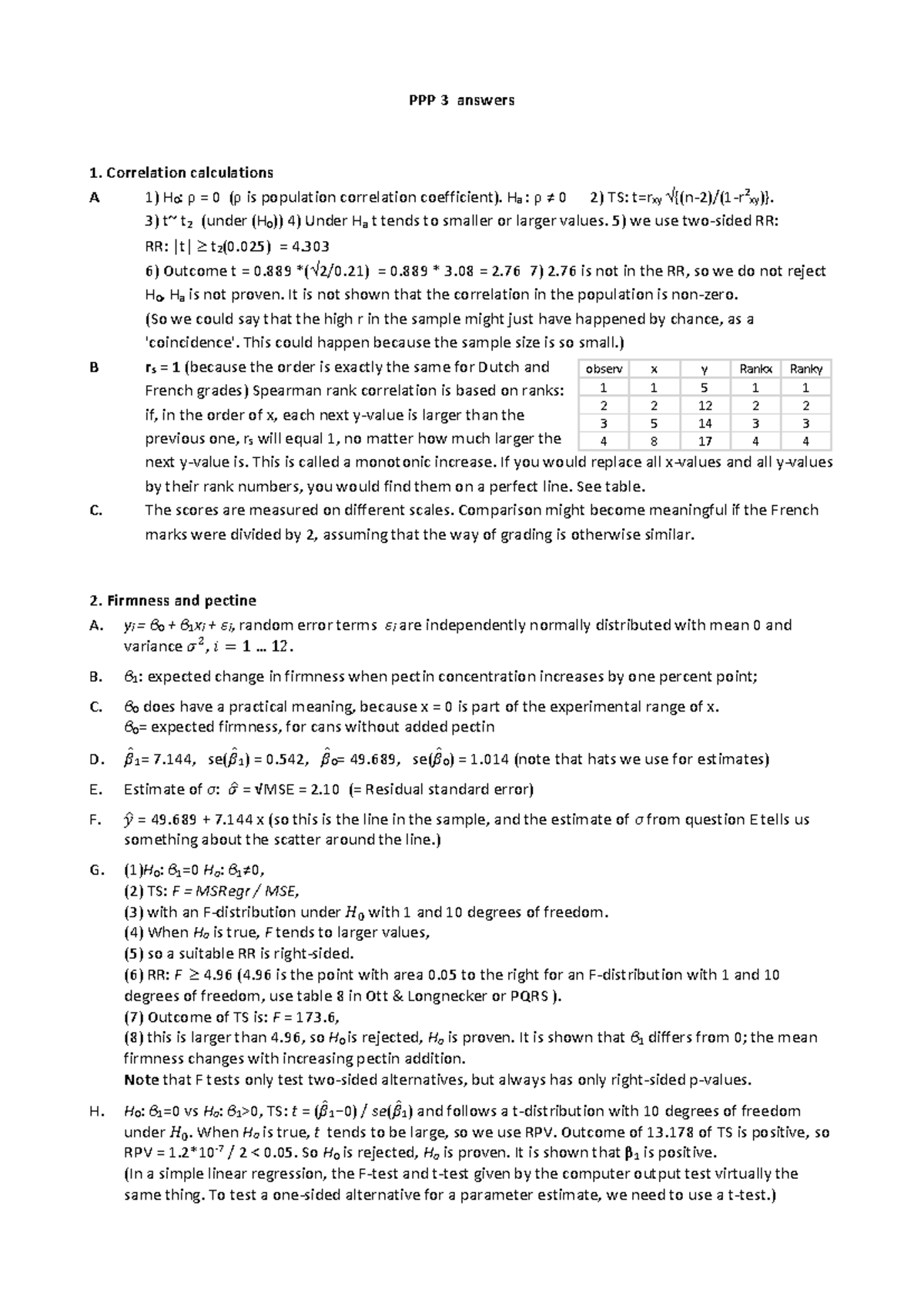 PPP 3 - Statistical Analysis and Interpretation of Results - Studeersnel