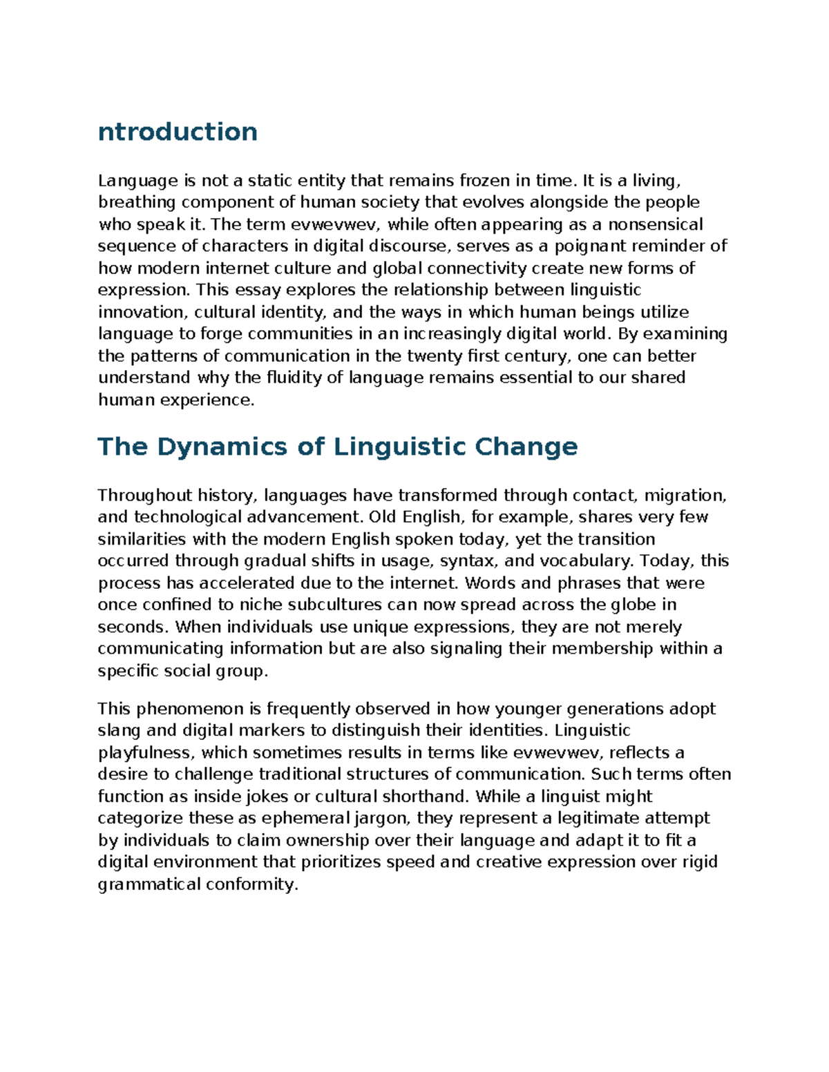 ENG 101: The Evolution of Language in Digital Culture - Studocu