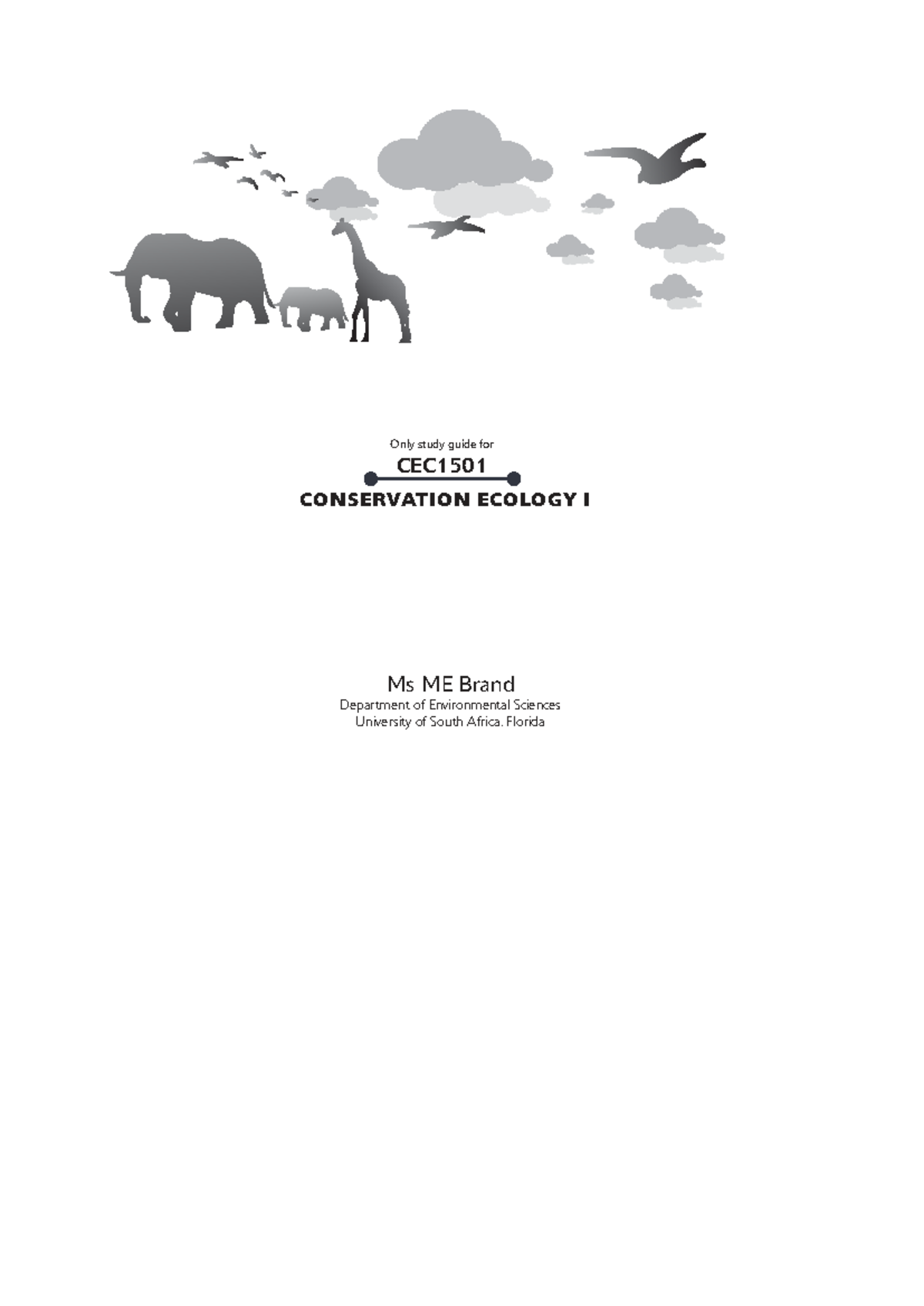 CEC1501 Study Guide: Conservation Ecology I Overview and Key Concepts ...