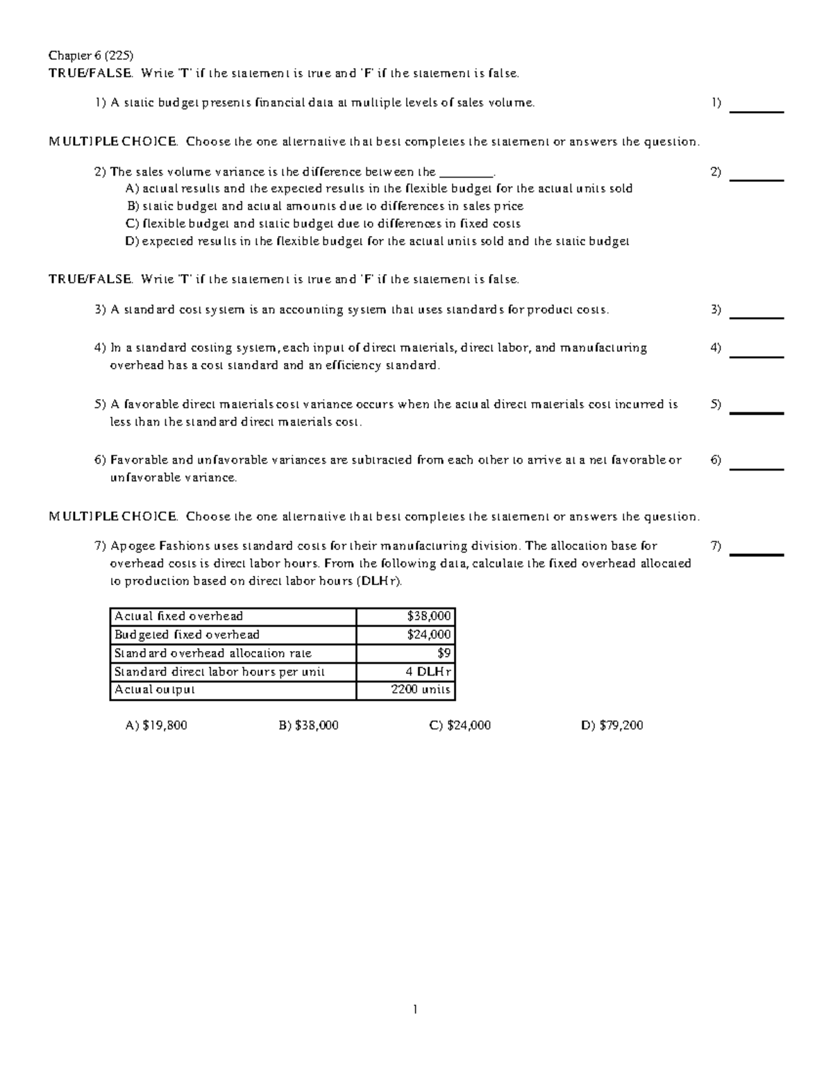 Chapter 6 (225) Multiple Choice Questions and Answers - Studocu