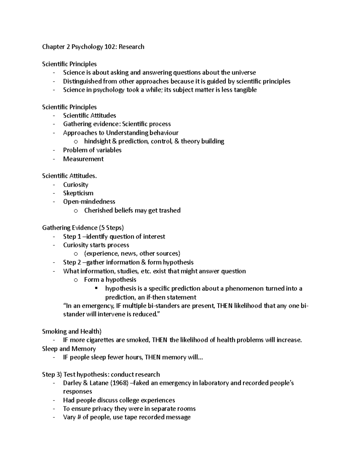 Chapter 2: Scientific Principles in Psychology 102 Series - Studocu