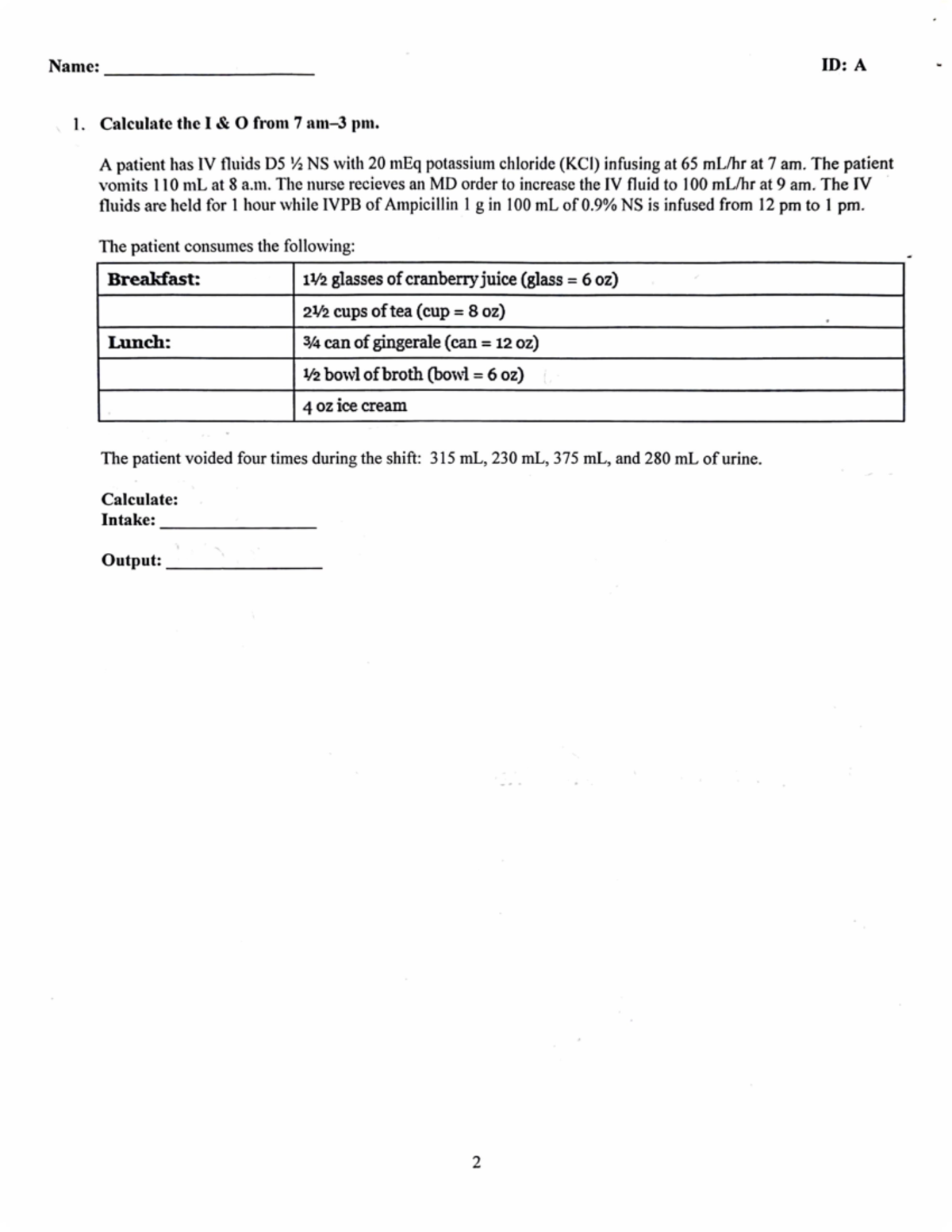 Math Practice Questions for Nursing - IV Calculations and Dosages - Studocu
