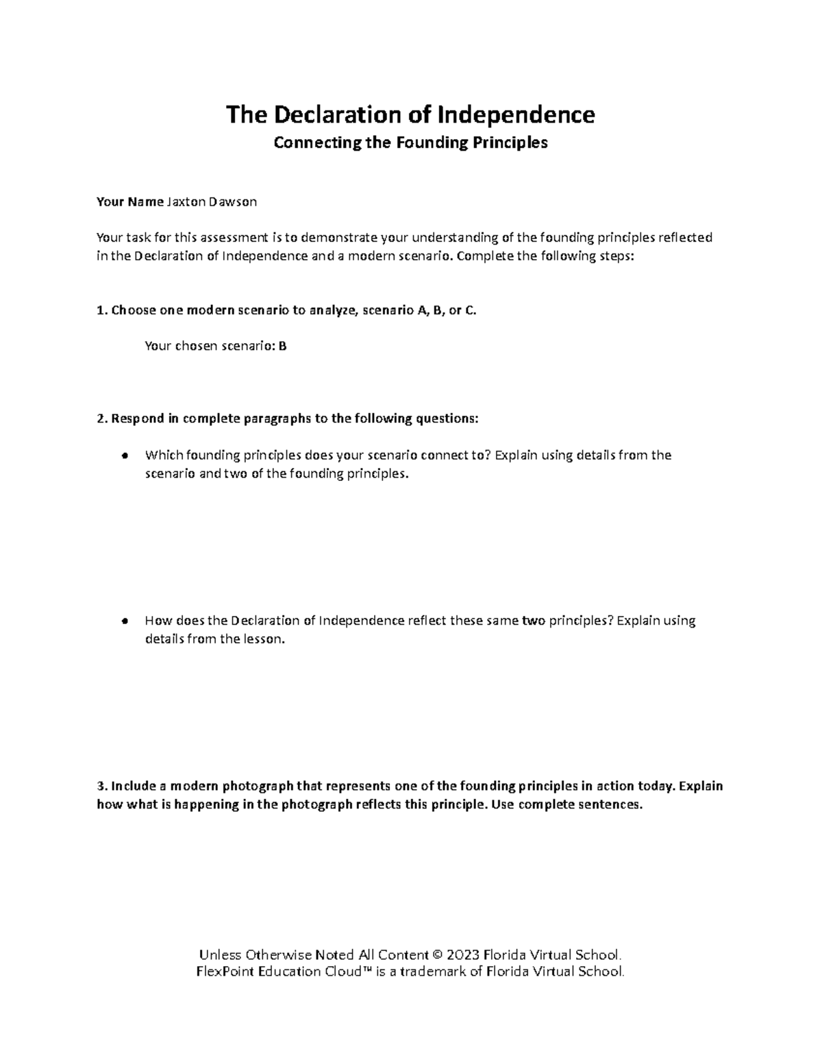 The declaration of independence template - The Declaration of ...