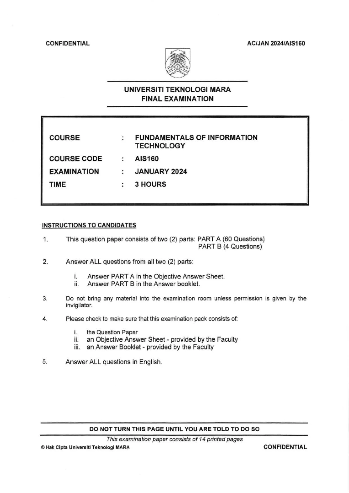 TEST 2 MAF251 MAY 2023 - Cost & Management Accounting Exam Qs - Studocu