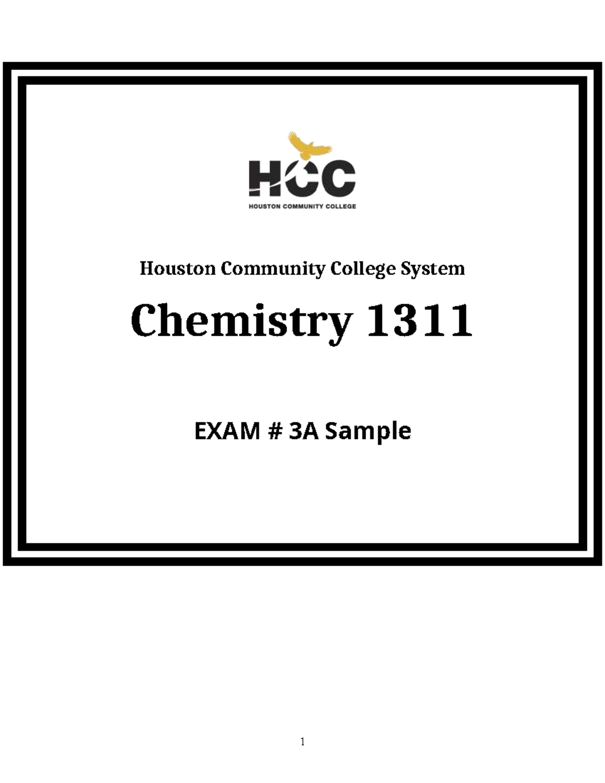Chem 1311 Practice Exam 3 - Sample Questions and Solutions - Studocu