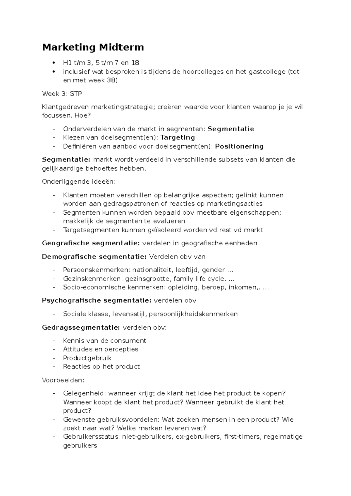 Marketing Midterm Study Guide: Key Concepts and Strategies - Studeersnel