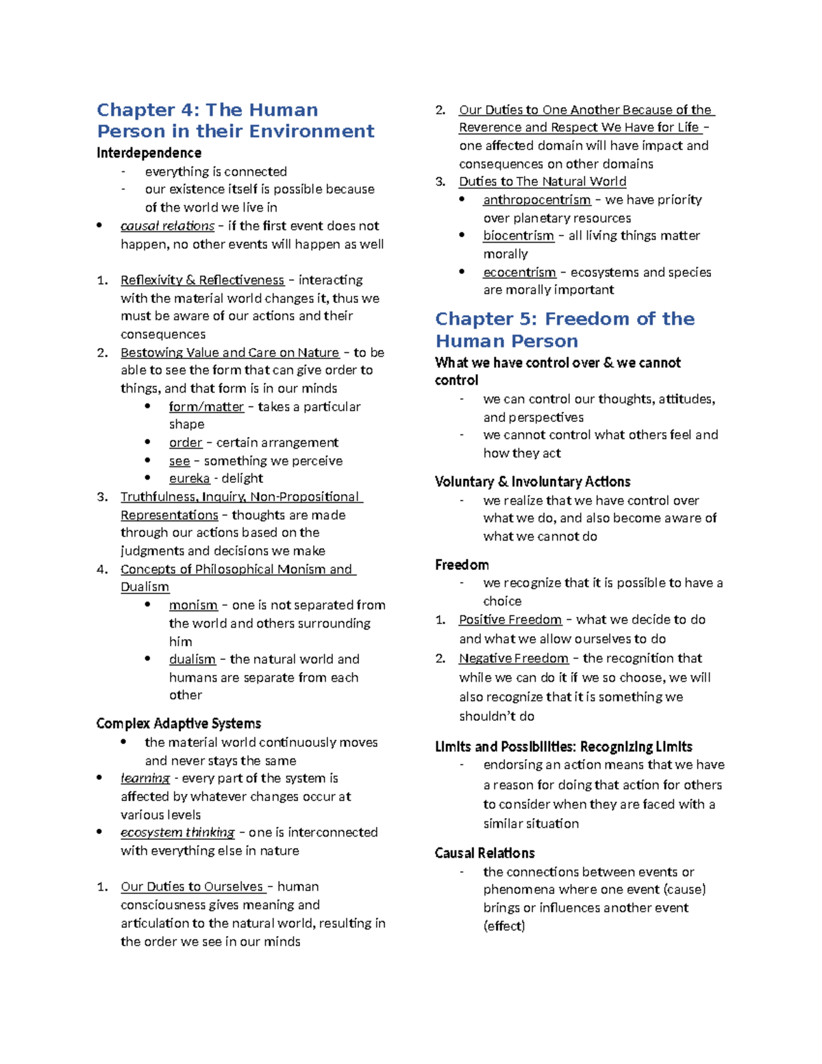 Philo Reviewer: Chapters 4-7 Insights on Human Interdependence and ...