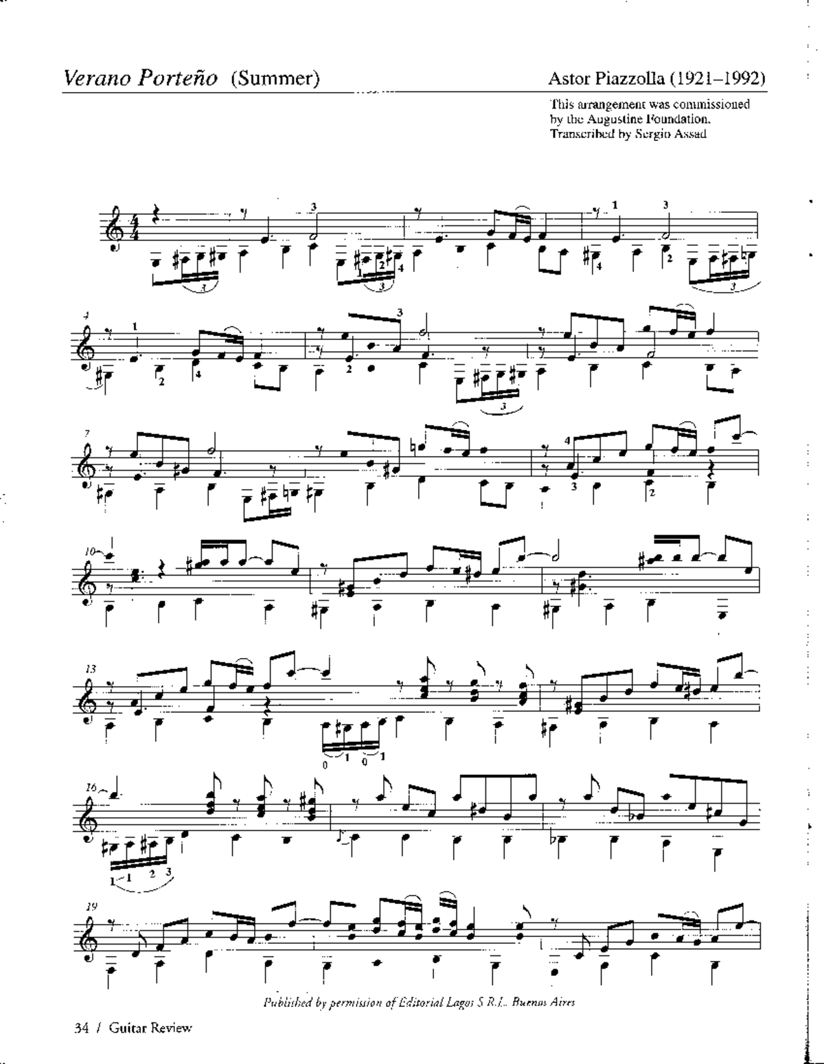 Guitar Review: Astor Piazzolla's Works & Arrangements (CVIII) - Studocu