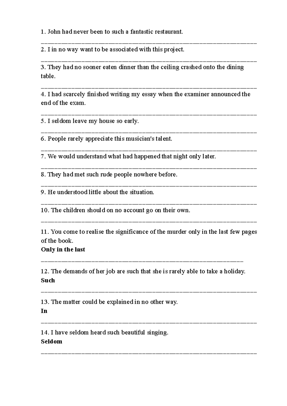 Inversion - English Grammar Study Notes for ENG101 - Studocu