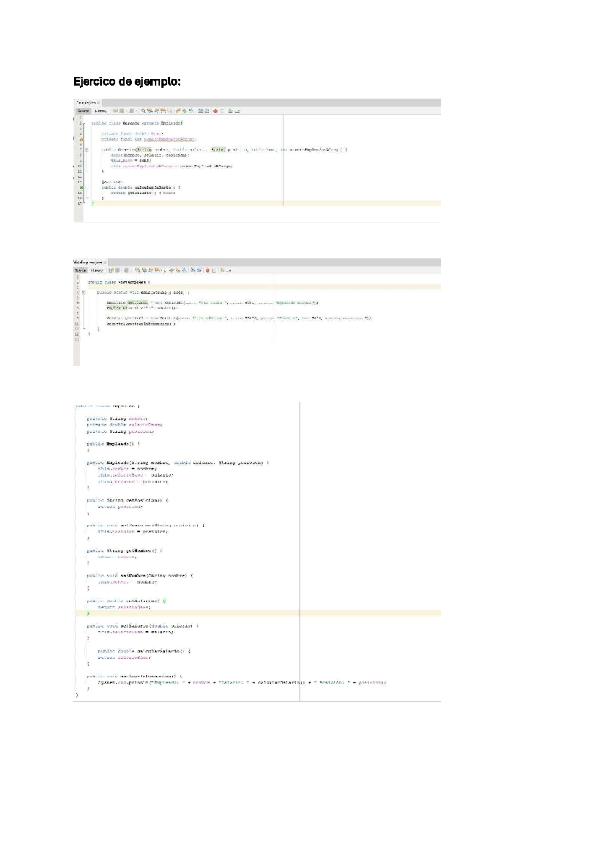 Ejercicios de Programación en Java: Ejemplo de Clases y Métodos - Studocu