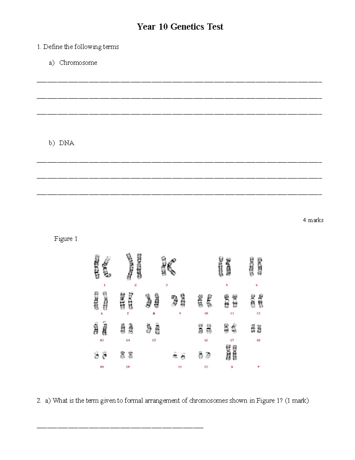 Genetics Test 1 - Year 10 (Cycle 2, 2020) Study Guide - Studocu