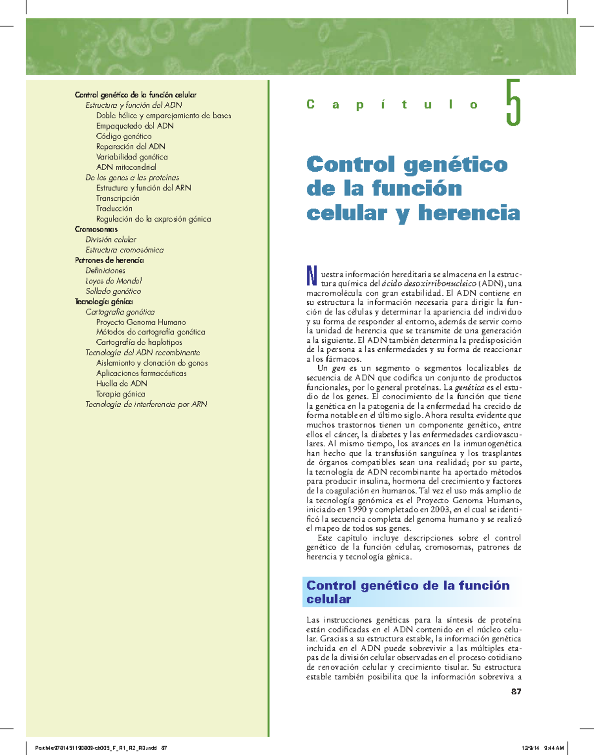 Control génico de la función celular y herencia - Porth (Capítulo 5 ...