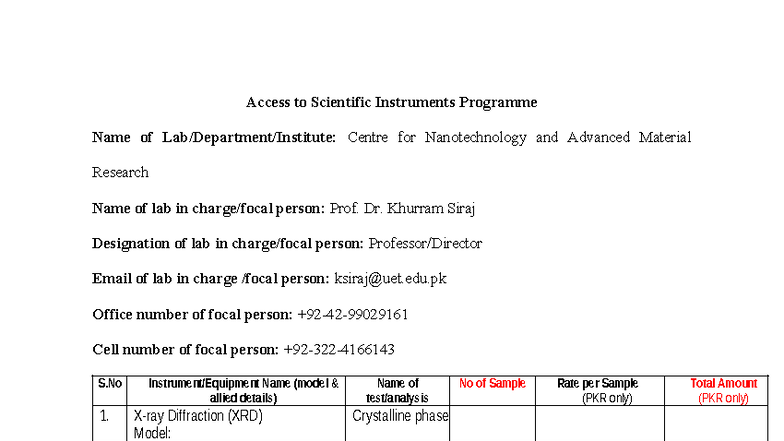 ASIP Proforma Notes for Nanotech & Advanced Materials Research - Studocu
