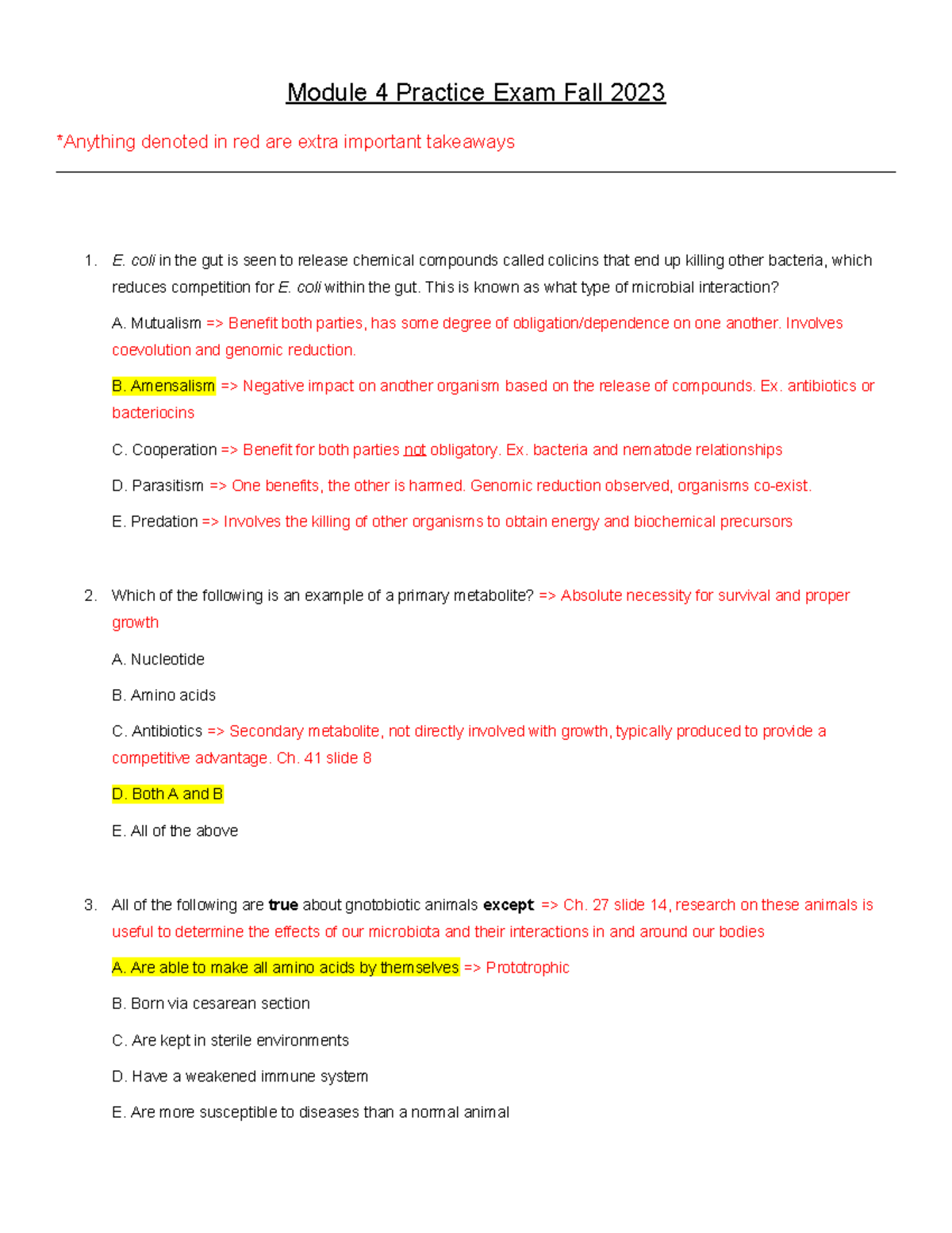 Module 4 Practice Exam Answers - Fall 2023 - Studocu