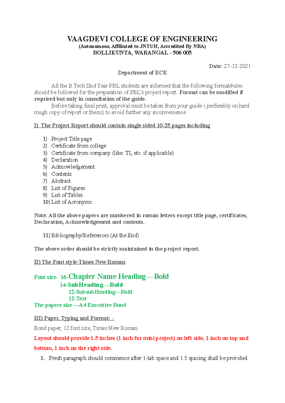 PBL Report Format Guidelines for B.Tech ECE (B20EC08) Students - Studocu
