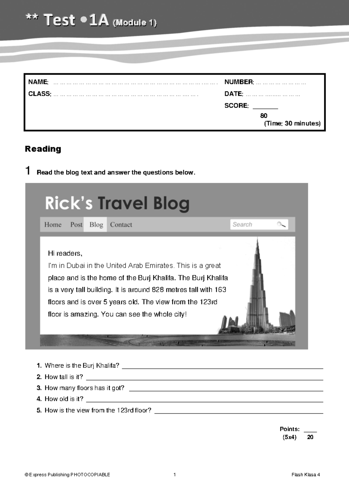 Module Test 2.1: Reading & Vocabulary on Famous Landmarks - Studocu