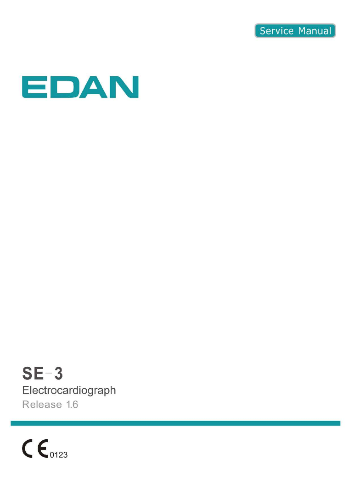 EDAN SE 3 EKG Service Manual: Operation & Maintenance Guide - Document Preview