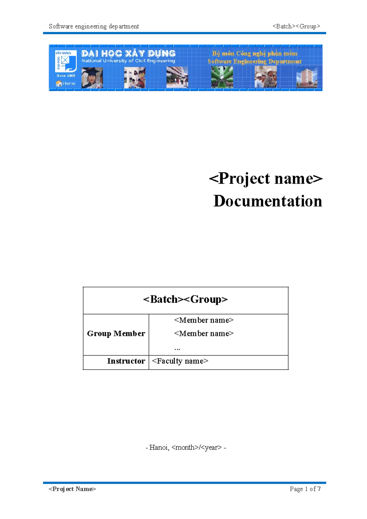 WEB Project Documentation Template - mẫu đồ án web - Studocu