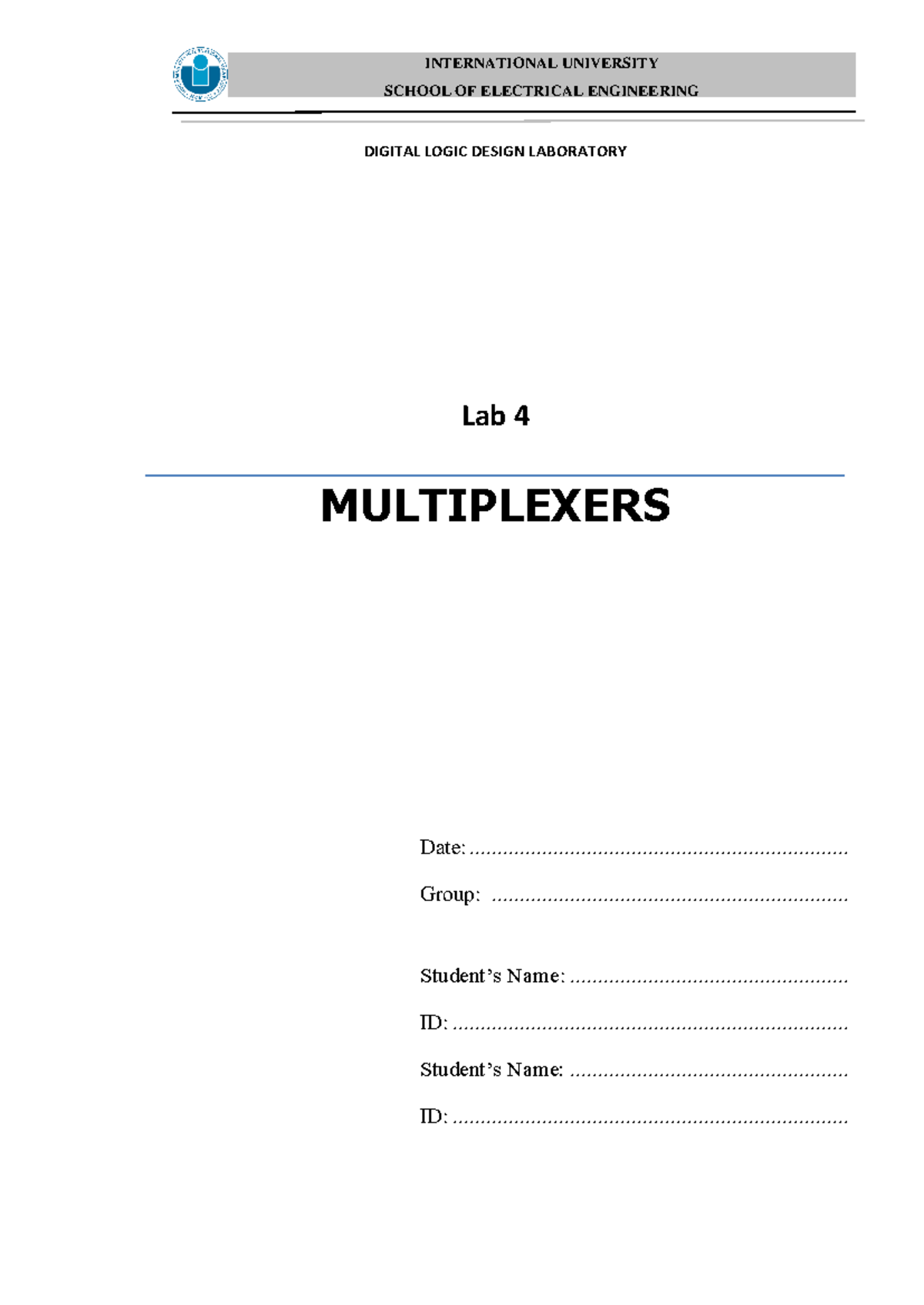 DLD Lab 4: Exploring Multiplexers in Digital Logic Design - Studocu