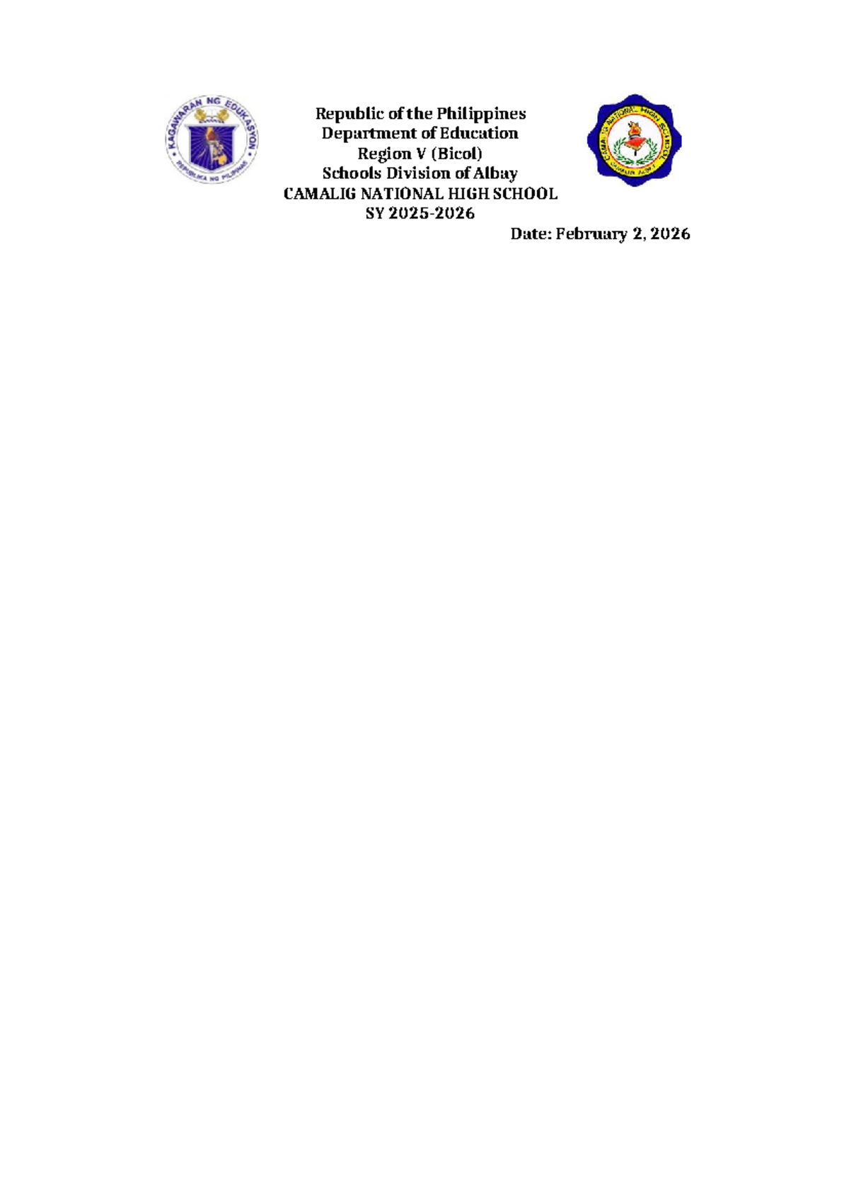 Lesson Plan: Indoor & Outdoor Recreational Activities (SY 2026) - Studocu