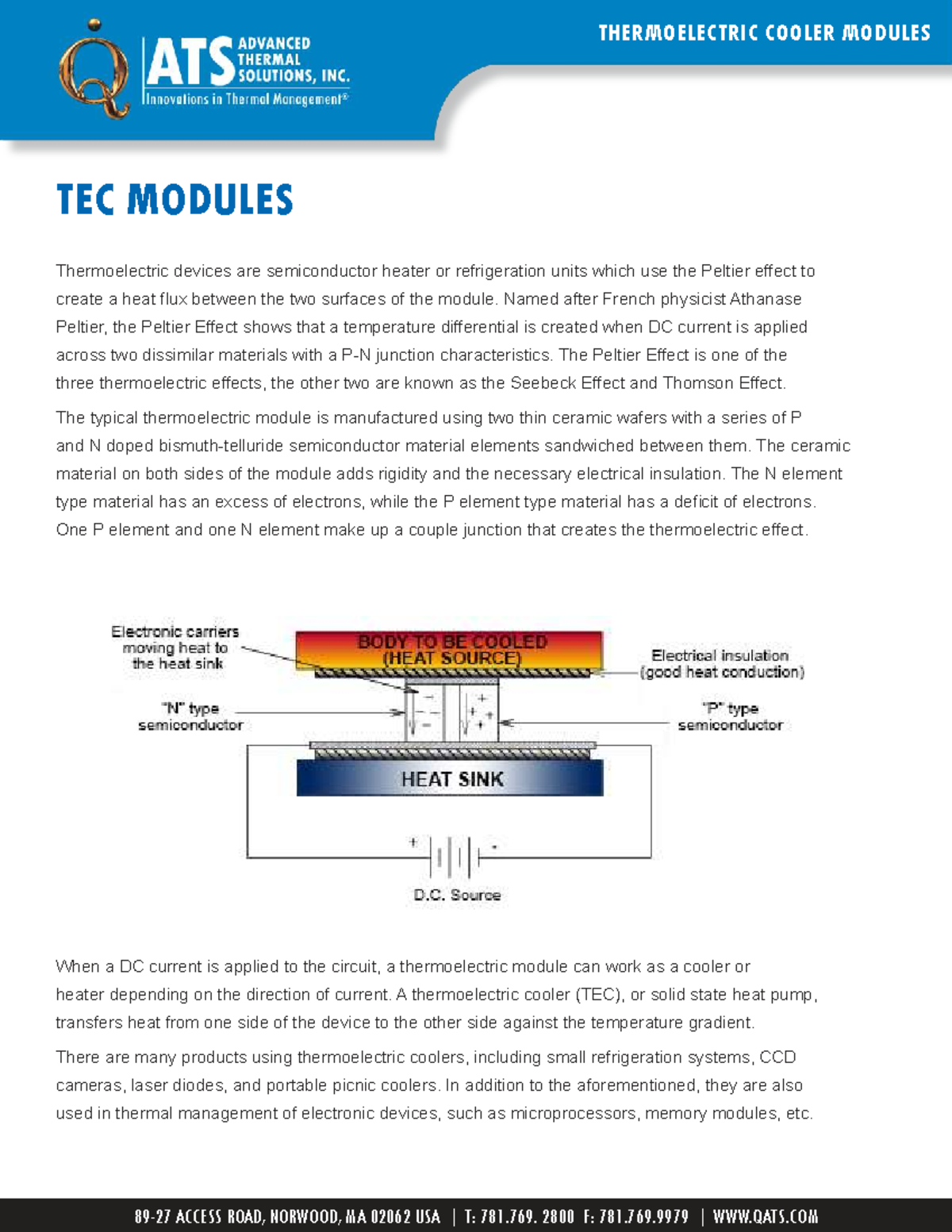TEC Modules - Thermoelectric Devices and Their Applications - Studocu